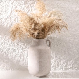 Vanselia Ceramic Flower Vase Home Decor - Table Flowers Vases Living Room Bedroom Plant Decoration Modern Farmhouse Vintage for Kitchen Shelf Office Coffee Dining Desk House Women Gift (Rustic, 9.7")