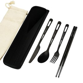 블랙 티타늄 수저 젓가락 숟가락 세트 커트러리 [블랙 수저] Black Titanium Spoon Chopsticks Spoon Set Cutlery [Black Spoon]