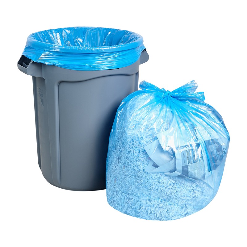 Recycling Trash Bags 55 Gallon, (50 count w/Ties) Large Blue