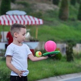 8" Giant Inflatables Tennis Ball Football Tennis Ball Sport Play Tennis Cricket Dog Toy Ballfor Medium Big Breed, Indoor & Outdoor Pink