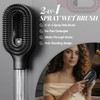Manual Curl Refresh Misting Hair Brush with Refillable Reservoir, Black