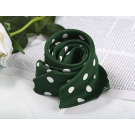 Allegra K 50cm 1950s Vintage Retro Polka Dots Square Scarf Head Neck Scarves Kerchief Neckerchief Green