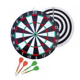 30cm Dart Board with 4 Classic and White Metal Tip Darts Ideal for the Whole Family (30cm)
