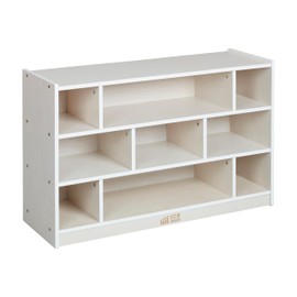 ECR4Kids Mobile Block Storage Cart, Medium, Classroom Furniture, White Wash