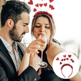 Healvian 1 Piece Heart Headband Valentine's Day Style Headwear Heart Headband Heart Shaped Headband Hair Accessories