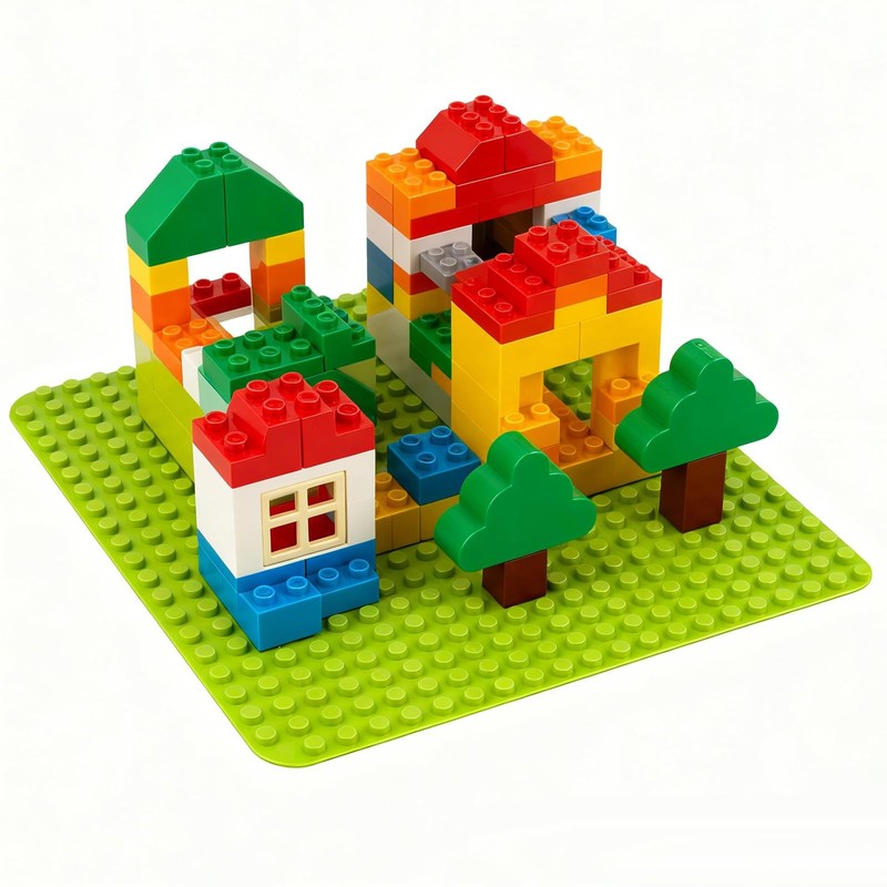2 Baseplates for Large Blocks, Baseboard Compatible with Duplo &