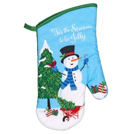 Christmas Decor Festive Oven Mitt Snowman Red Truck Poinsettia Xmas Christmas Tree Gnome Noel Wreath Select Pack Size 1, 2,4