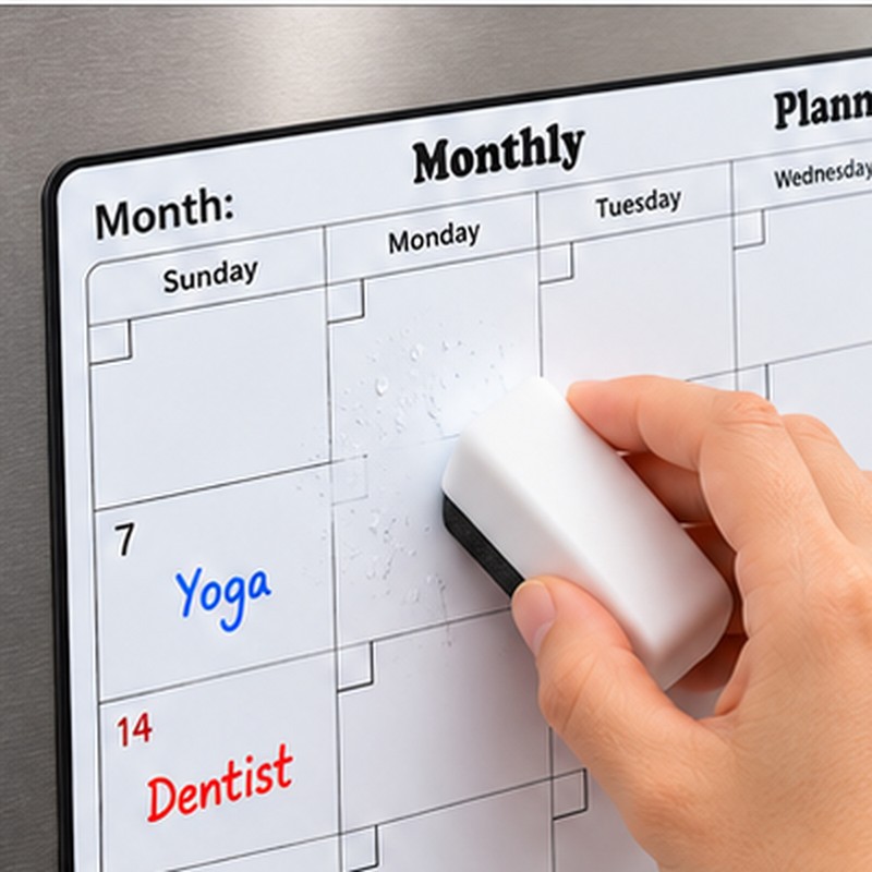 Magnetic Dry Erase Monthly Calendar for Refrigerator – Reusable Family