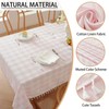 gillhov Gingham Tablecloth Rectangular, Tassels Checkered Table Cloth Washable Cotton