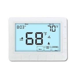 Programmable Auto Changeover Thermostat for House, Conventional Single-Stage Systems,1 Heat/1 Cool, Extra Large Display, Smart Auto Switching, White Backlight