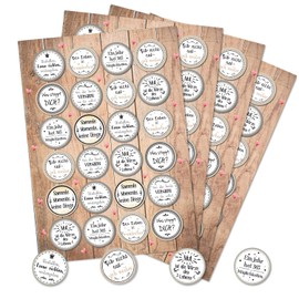 Logbuch-Verlag Round Motivational Stickers with Sayings, Reward, Courage, Happiness, Wishes, for Crafts, Decoration and Packaging, Motivational sayings beige grey