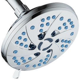 Hotel Spa AquaCare As-Seen-On-TV High Pressure Spiral 6-mode 6 inch Rain Shower Head with Special Hygienic Anti-clog Nozzles for Cleaner, More Powerful Shower Top American Brand/All Chrome Finish