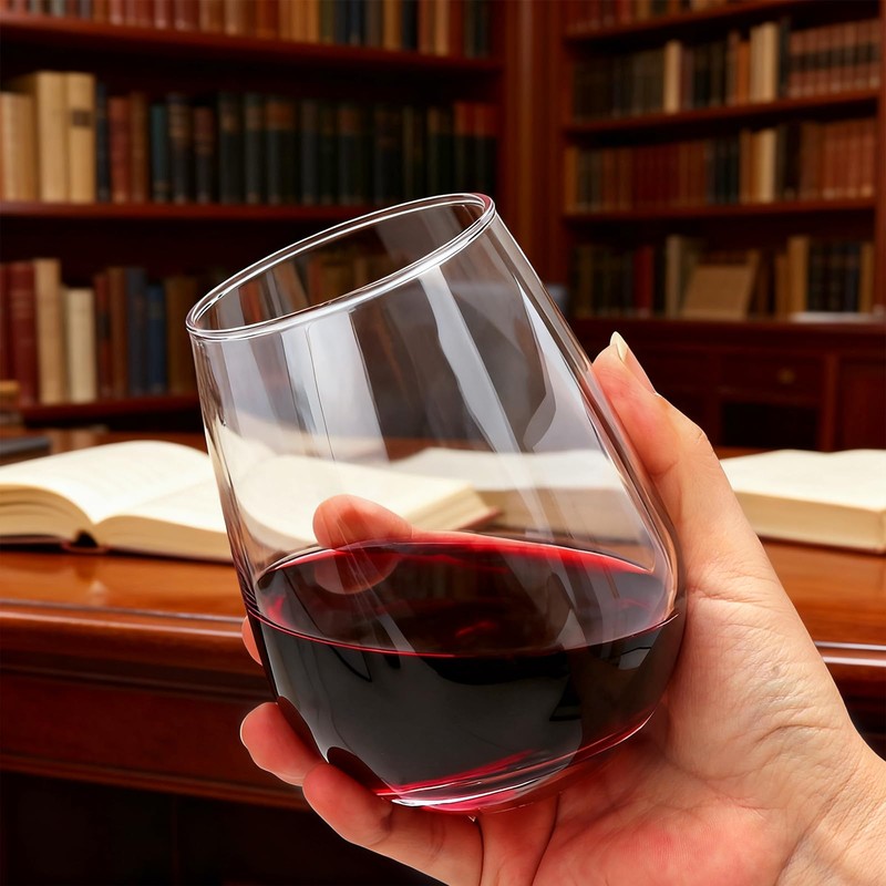 Datttcc 12 pack Stemless Wine Glasses,wine glasses set of 12,16oz