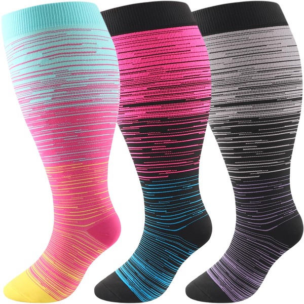 DRESHOW Compression Stockings Plus Size for Men and Women Compression