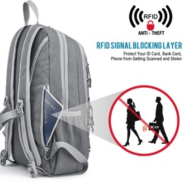 G4Free 12L Small Hiking Backpack RFID Mini Rucksack Compact Multipurpose Daypacks for Men Women Camping Walking Daytrip Travel
