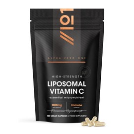 Liposomal Vitamin C 1000mg - 90 Vegan Capsules - High Strength Immune Support – Resealable and Recyclable Pouch by Alpha01