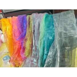 Two Tone Sheer Organza Fabric Iridescent -3.3 Yard Long,59-Inch Wide - for DIY,Sewing Crafts,Wedding & Party Decorations,Tulle,Gauze,Fabric Decorative Edge,Handicraft Enthusiasts（Lcy Light Gray）