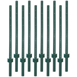 VASGOR 6 Feet Sturdy Duty Metal Fence Post – Garden U Post for Fencing - 10 Pack