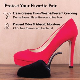 FootFitter Foam Shoe Tree with Handle for Women's High Heels - 3 PACK Round Toe Trees (Size 8.5+)