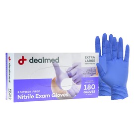 Dealmed Brand Nitrile Medical Grade Exam Gloves, Disposable, Latex-Free, 180 Count, Size Extra Large