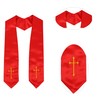Erligo Adults' Traditional Church Choir Stoles with Embroidery Cross 60"