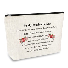 Daughter in Law Gifts to My Daughter-in-Law Makeup Bag Birthday Ideas Gifts for Daughter in Law Cosmetic Bag Mothers Day Christmas Wedding Gift for Daughter-in-Law Gift from Mother in Law Travel Bag