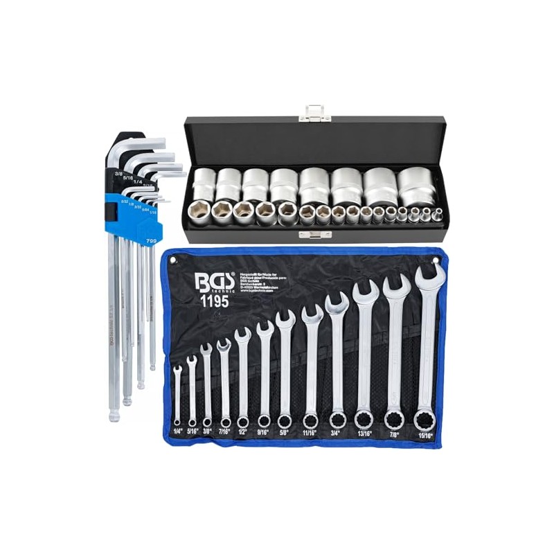 Inch Socket Spanner Set with Hexagonal Combination Spanner