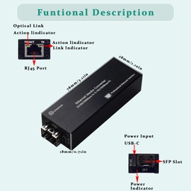 ENIANHUA 1 Pack Gigabit LC Fiber to Ethernet Media Converter, Mini Ethernet PoE PD SFP Fiber Media Converter, Mini 1x 10/100/1000Base-T RJ45 to 100FX/1000Base-X SFP Slot Converter Transceiver