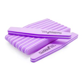 PROFICO Pack of 10 Professional Nail Buffer Buffers Diamond 240/320 Double-Sided Buffer Nail File Emery Boards Fine Grit for Natural Nails Gel Nails (Purple)