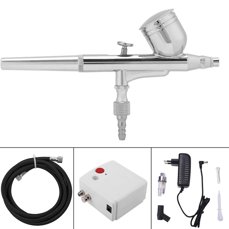 Airbrush Compressor Kit Dual Action Spray Air Brush Set Tattoo