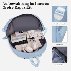 Clufar School Backpack Girls Boys Teenagers Waterproof School Bag Lightweight Backpack School Bag Comfortable School Bag Backpack Multi Bag School Backpacks Large for Girls Boys, blue