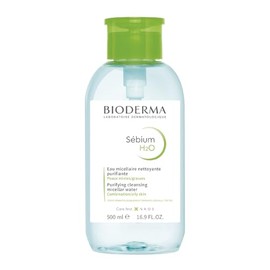 Bioderma Sébium H2O Micellar Water Pump, Cleansing and Makeup Removing Gentle Face Cleanser for Combination to Oily Skin, 16.9 Fl Oz