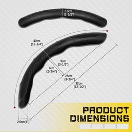 KEEPDSGN 15''Carbon Fiber Leather Car Steering Wheel Cover Non-Slip For Dodge Charger R/T