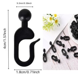 Changyeah PVC Hooks,Clear Invisible Hooks for Outdoor Canopy,Gazebo Curtain Hooks Mosquito Net Plastic Hooks,for Outdoor Gazebo Canopy Home Hotel Supplies (Black)