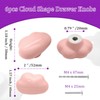 Qjaiune 6pcs Ceramic Cabinet Knobs Pink Drawer Knobs, Cloud Shaped