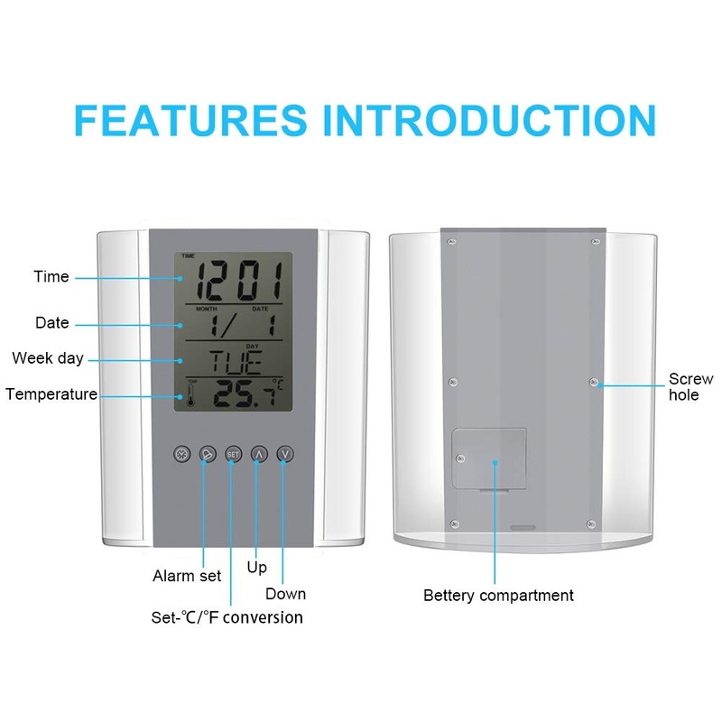 Digital Clock Pen Holder Multifunctional Digital Alarm Clock Temperature Time