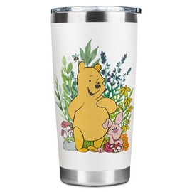 Kihraw Winnie Tumbler Cup The Pooh Bear Gifts Pooh Lover Gift Friendship Gifts for Women Birthday Christmas Graduation Gift 20 Oz Stainless Steel Tumbler