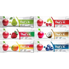 That's It Bar,complete Flavor Sampler,Variety pack of 12 (2 Apple+Coconut ,2 Apple+ Cherry, 2 Apple+ Blueberry, 2 Apple+Strawberry,2 Apple+Mango,2 Apple+Pear)