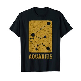 Aquarius Sign Retro Star Constellation Zodiac Astrology Gift T-Shirt