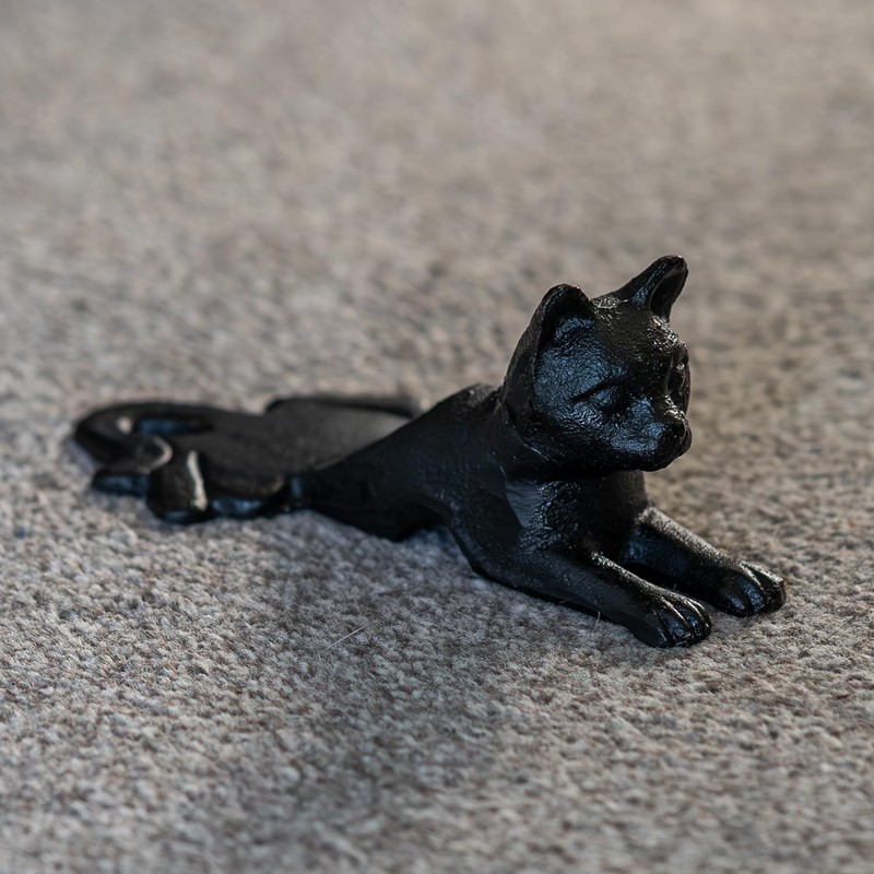 Woodside Heavy Duty Cast Iron Decorative Cat Door Wedge Stop,