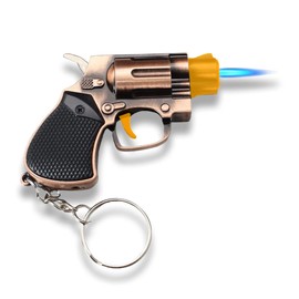 JEOKWMS Torch Lighter,Cool Lighers,Metal Keychain Jet Flame Adjustable Lighter,Cool Blue Flame Party Candle Kitchen BBQ Fire Camping Gifts for Men (No Gas) (Black)