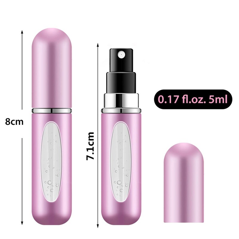 Duft-Zerstäuber, 5 Stück Mini-Parfümzerstäuber, matt, tragbar, nachfüllbar, für Reisen und