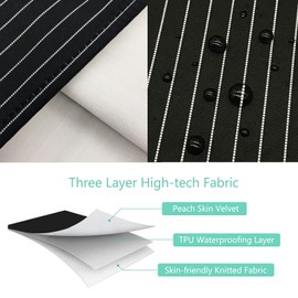 MOLENKY Apron, 2 Pieces Adjustable Apron with 2 Pockets, Adjustable Neck Strap Cooking Apron, BBQ Apron, Kitchen Apron, Cafe for Men & Women (Stripe Black)