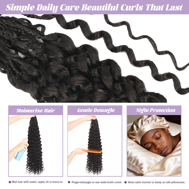 8 Packs Prelooped Boho Gogo Curl Crochet Hair(18 Inch, 4#)