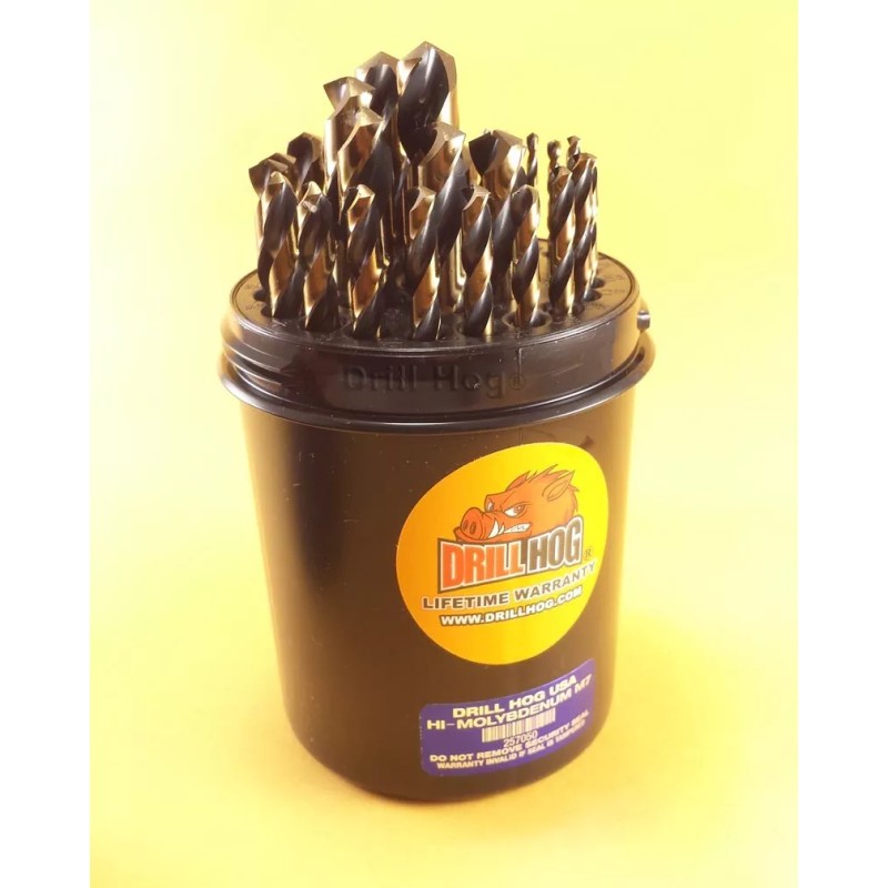 Drill Hog® 29 Pc Drill Bit Set Drills Index HI-Molybdenum