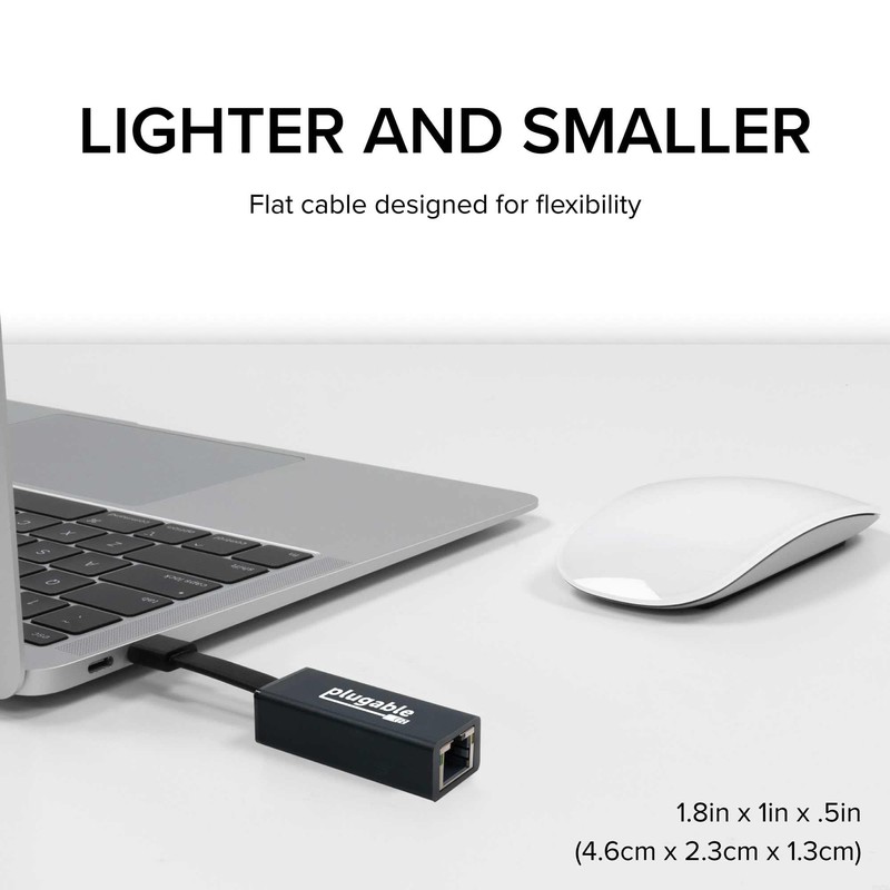 Plugable Adaptador USB C a Ethernet, Velocidad Gigabit rápida y