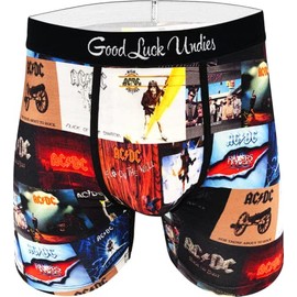 Good Luck Undies Men's AC/DC, Studio Covers Boxer Brief Underwear, Small