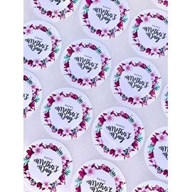 4.5CM 48PCS Happy Mothers Day Sticker Label Mums Day Packaging Business Pink Sticker Pink Labels Mothers Day Tag Gift Seal