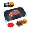 AHILAX Bandeja Descongelación Rápida Tabla para Descongelar Alimentos Aluminio Placa Descongelación Carne Congelado con Cepillo Limpiador No Requiere Microonda Agua Fría Caliente 14*8in Apta Lavaplato