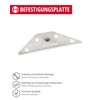 Gedotec Mounting plate for furniture feet made of metal, KEA,
